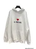 Designer High Version B Home Tanabata Liebe gesticktes Fleece Hoodie INS Paris Loose Ehepaar Sweater Modemarke Männer und Frauen gleicher Stil Bubv