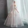 Vestido de novia principal de un hombro para la novia en 2024 nuevas mujeres con pequeña estatura francesa pesada industria de la corte brazo cubriendo gran tamaño