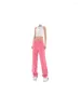 Saut-réalisations de jeans pour femmes American High Street Design Sense Slit Loose Straight Slim Pink Casual Pantal