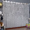 Party Decoration 1x2m Silver Disco Ball Curtain Background Rain Silk For 70s 80s Girl Birthday Bachelorette Theme