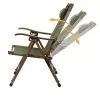 Mobilier Tryhomie camping chaise pliante portable chaise kermit inclinable bois massif en bois extérieur pique-nique salon