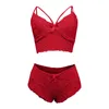 BHs Sets Damen Sexy Dessous Set 2024 Solide Spitze Shorts Tank Top Camisole Tube Panty Blumendruck