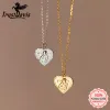 Collane TrustDavis Real 925 Sterling Silver Fashion Love Angel Heart Ciondolo Collana per donna Regalo di compleanno Don di compleanno DG0174