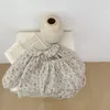 Zestawy odzieży Ins 2024 Spring Ainmn niemowlę Bodysuit Flower Doll Kołnierz Komfort Born Tops Elastyczne talia