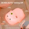 Nattlampor LED Hippo Cartoon Cute Animals Silicone Lamp uppladdningsbar USB Barn födelsedagspresenter Ögonskyddsdekor Lampor