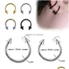 Salles de nez Stumes 316L Médeau de cerceau médical Titane Septum en acier pour hommes Femmes Boucles d'oreilles pour le mamelon à lèvres