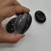 Venta al por mayor de piedra semipreciosa Natural, fluorita colorida, piedra cruda ovalada, adornos de piedra de Palma plana, Bola de masaje, huevo de gatito