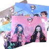 Bag 12 pcs/lot Kawaii PVC Demon Slayer A4 File Holder Cute Press Document bag Pencil Case Stationery gift office school supply