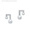 Perle Oreing Designer Mikimoto Earring S925 Pure Silver Note T Home Japan Akoya Seawater Pearl 925 Boucles d'oreilles en argent pur