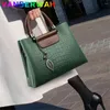 Totes de cuero de marca 3 capas Bolsa de cuerpo cruzado de cocodrilo para mujeres Sac de mensajería de hombro Femenino Diseñador de lujo Bolsos de damas