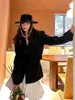 Boinas 202412-shi Ins chique de lã de inverno feltro cadeia Grace Lady Fedoras Cap Women Leisure Panamá jazz chapéu