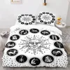 Sängkläder set Sun and Moon duvet Cover King Microfiber Astrology Set tolv konstellationer Zodiakomfångare för barn pojkar flickor