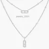 Colliers de pendentif S925 Womens en argent sterling avec diamants en étroite