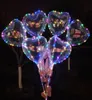LED Love Heart Yıldız Şeklinde Balon Aydınlık Bobo Balonlar 3M String Lights ile 70cm Pole Gece Işık Balonu Düğün Partisi Dec6871278