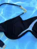 Women's Swimwear Sexy Black One Shoulder Bikini Push Up Swimwear Women Swimsuit Asymmetric Cut Out Bathing Suit Underwired Bikinis Set 2023 Mujer Y240402