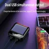 Banki z telefonu komórkowego Mini 20000 mAh Power Bank Dwukierunkowy szybki ładunek zewnętrzny wyświetlacz cyfrowy przenośny zewnętrzny bateria LED na iPhone 2443