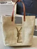 Luxury Rive Gauche Raffias Tote Designer Borse da spiaggia Donne Women paglia Weave Borse Pochette Baglie da tracolla a tracolla da uomo Shopper Basket Shopper Cestino da viaggio Borse da viaggio