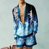 Ensembles de chemises à motifs imprimés en 3D pour hommes, mode décontractée, chemises à manches longues, shorts de plage surdimensionnés, costumes d'été Streetwear, vêtements 240321