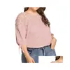 Kobiety w rozmiarze damskim Plus Kobiety Plue Bluzki Topy koronkowe siatki Sheer Szyff Ribbs Lantern Połowa rękawów przędzy netto Top duże koszule Blusas DH429