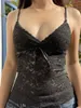 Serbatoi da donna camis nero s pizzo cami top per le donne estate y2k spalline a v-collo sexy canotta sexy camis estetica 2000s gothic ts y240403