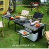 Furnishings 60l Outdoor Kitchen Portable Folding Camping Mobile Kitchen Gear Storage Box with Sink Portable Hiking Cooking Camping Table New