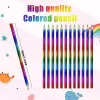 Ołówki 50pcs Fourcolor sam ten rdzeniowy Karbowy Kolor Pencil Zestaw Rainbow Pencils for Kid Gifts Malowanie Kawaii Graffiti Tool Supplies