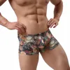 Underpants Sexy Men Panties Underwears Court Style Printing Men's Boxers Breathable Silk Soft Male Under Wear