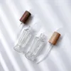 Garrafas de armazenamento 10mltransparent vidro perfume garrafa portátil spray portátil recarregável amostra cosmética Substituição de madeira de madeira vazia