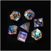 Other Beads Fantasy Crystal Reiki Healing Dice Number Digital Polyhedral Set For Collection Dnd Rpg Coc Board Table Games Tool Drop D Dhx6N