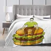 Dekens hamburger man gooi deken 3D geprinte bank slaapkamer decoratieve kinderen volwassen kerstcadeau