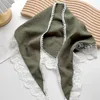 Scarves Solid Lace Hair Scarf Vintage Soft Wrap Cotton Linen Sweet Neckerchief Headband Band Triangle Pograh