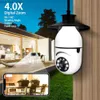 Andra CCTV -kameror E27 -glödlampa 5MP -kameror WiFi Surveillance Video Monitor Night Vision Full Color Human Tracking 4x Zoom Wireless Security Protection Y240403