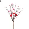 Decorative Flowers Realistic Artificial Valentine's Day Heart Shape Red Berry Bouquet Lifelike Flower Decoration For Home Decor