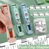 Clip Stapler Reusable Push Clamp Book Binding Machine For Paper Documents File Stapler Office Accessories School Supplies