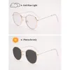 1pc metall aureate oval ram anti-blue ljus fotokromiska solglasögon mode vintage för kvinnor dagliga UV-skyddstillbehör