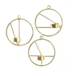 Candle Holders Nordic Style 3D Geometric Candlestick Round Metal Wall Holder Sconce Matching Small Tealight Home Ornaments