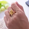 Cluster Rings Wando Patter Ring Charming For Women Wedding Gold Color Plated Fashion Jewelry Beautiful Design Christmas African