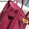 Echter Leder BK Designer 2024 Litschi Getreide Leder Lady Bag Rose Gold Knopf Handtasche