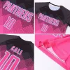 Aangepaste roze roze-zwarte sublimatie voetbal uniform trui