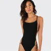 Women's Swimwear Summer 2024 Women Black Sleeveless Beach Jumpsuits Slim Camis Bodysuit Strappy Backless Sexy Womens Rompers