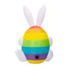 1.5M Easter Inflatable Bunny Egg Decorations Build-in LED Light DIY Rabbit Air Model Party Garden Yard Lawn Indoor Outdoor Decor 240322