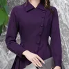 Women's Blouses Ruffled Shirts Women Pelum Long Sleeve Purple Tops