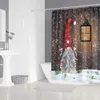 1/4pcs Gnome Sets, Non-slip Rugs, Toilet Lid Cover, Gnomes Waterproof Curtain 12 Hooks, Xmas Winter Holiday Shower Curtains with Rug Set for Bathroom, Bathroom