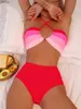 Dameszwemkleding Bikini's Women High Tailed Swimwear met push -up vrouwelijke zwempak 2024 Zwemmen Bading Suit Bikini Set Beach Wear Bather Y240402