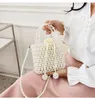 Torby wieczorowe Ins ręcznie robione kobiety designerski projekt z koralikami urok białe perły crossbody torba luksusowa torebka sprzęgła pani
