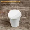 Disposable Cups Straws 100 Pcs Coffee Cup Paper Lid Milk Tea Lids Household Covers Stackable White Drinking Travel