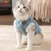 Abbigliamento per cani da cowboy che a pezzi vestiti per animali domestici più spessi caldi per la giacca da vestiti per cani di piccola vestibilità moda autunno inverno blu chihuahua Yorkshire