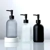 Garrafas de armazenamento desinfetante do corpo Distribuidor de recipiente de garrafa líquida de líquido Recarregável loção fosca de vidro de vidro Hand 410ml Wash Press Soap