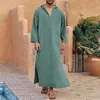 Abbigliamento etnico uomini musulmani jubba thobe maniche lunghe abiti traspiranti 2024 collare collare islamico arabo kaftan abaya islam abito