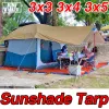 Skyddsrum 3x5 3x4 3x3 utomhus camping tarp ultralätt vattentäta solskydd läger stora solskade markis regntäta tält flygblad